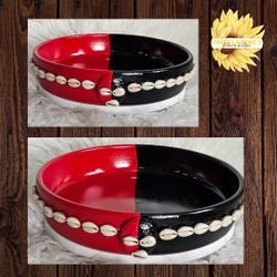 8" Elegua Clay Plate Cazuela Plato De Barro Yoruba Orisha Santeria Eleggua Altar