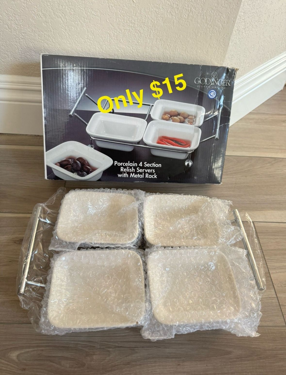 Godinger porcelain 4 section (brand new) $15