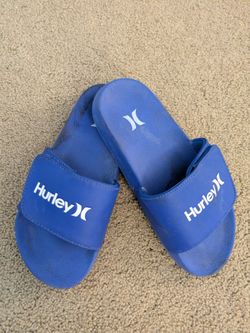 Hurley Little Kids Size 3 Blue Slide With Adjustable Strap~Gently Used