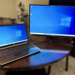 For sale or trade HP Laptop model 15 db0093wm  and LG Gaming monitor 27 , 144 hz + HP LaserJet M140w