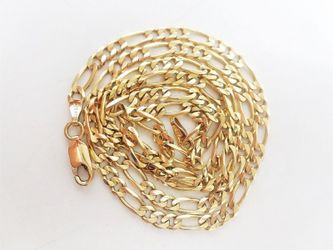 14K Yellow Gold Figaro Link Necklace (9.7 Grams)