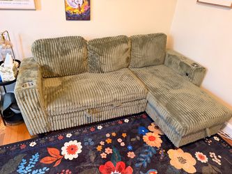 Olive Green Fabric Sectional Sofa