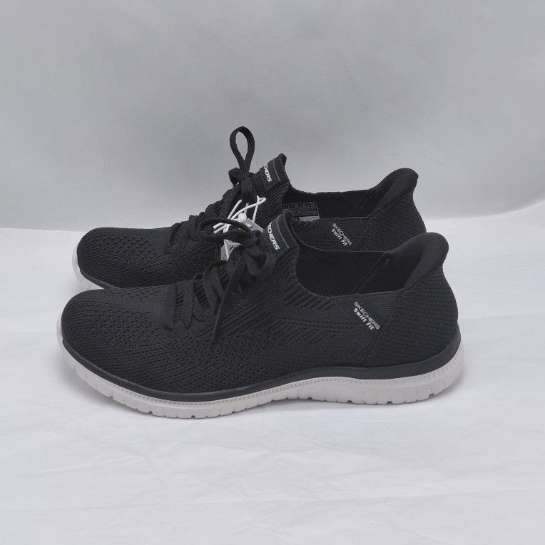 Skechers Swift Fit Hands Free Womens Sneakers Size 6 Black Athletic Casual Shoes