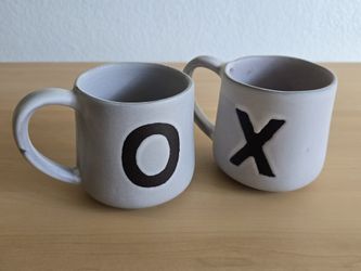 Crate & Barrel Monogram "O", "X" Set Mug Made In Portugal