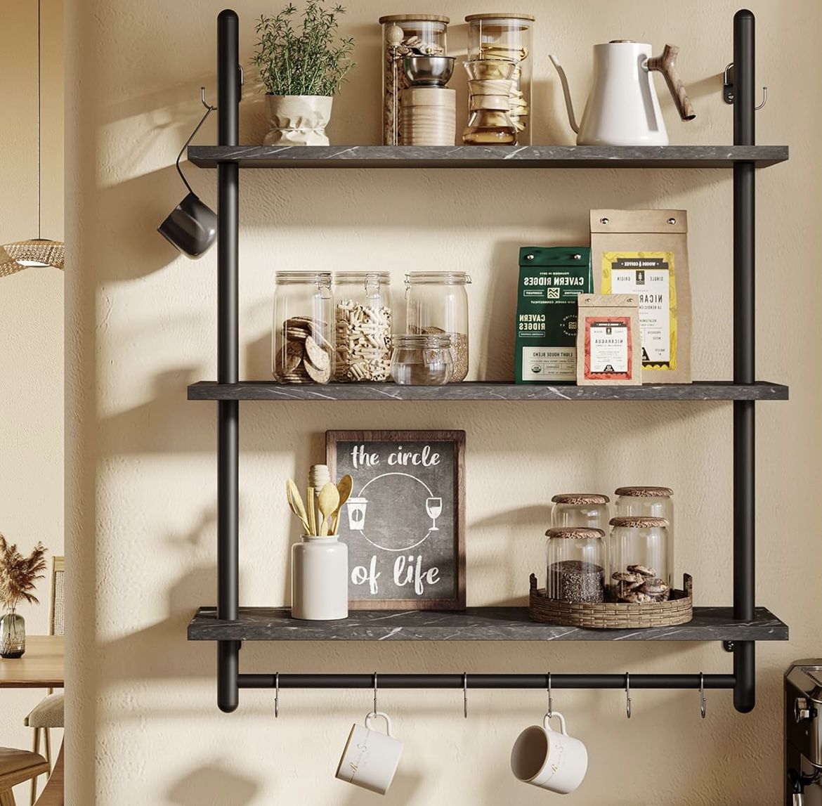 Floating Pipe Shelving, 31.5" Kitchen Shelves For Sale $39.00 50%+ OFF Retail $79.98 NEW IN BOX