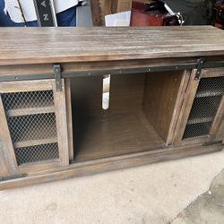 60” Entertainment Center / Fireplace - Barn Door Model 