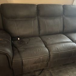 Gray Couch Electric Recliner