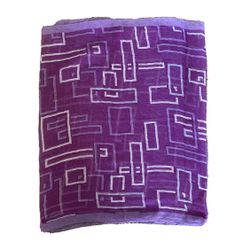 Purple Rectangle Shawl Hijab Scarf Wrap Table Runner Geometric Shapes