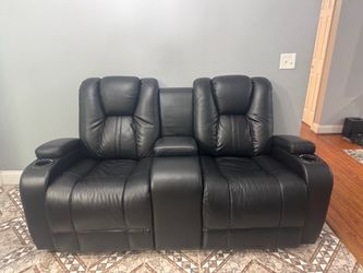 Leather recycling sofa and loveseats