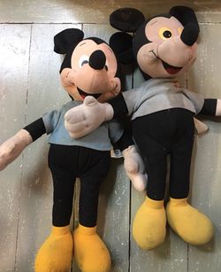 Vintage Mickey Mouse stuffed dolls