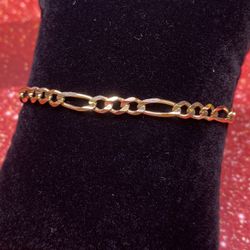 14k Figaro Bracelet 
