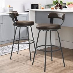 Bar Stools Set of 2-Swivel Counter Height Bar Stools 30 inch Counter Stools PU