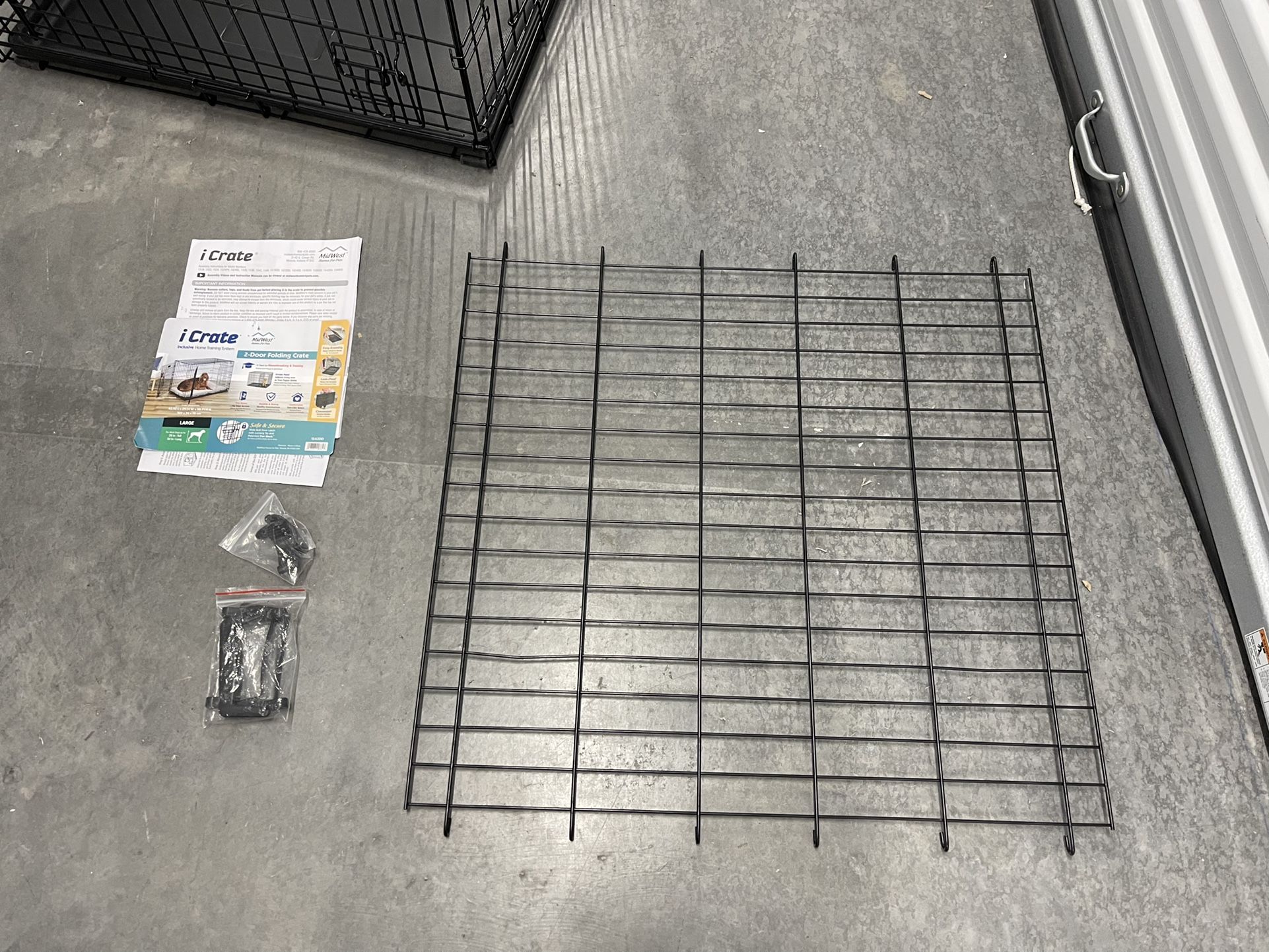 MidWest ICrates Dog Pen 42" 2 Doors Foldable Collapsible Metal Divider Leak Proof Pan