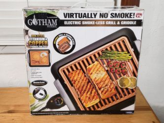 New!! Gotham Steel Electric Smoke-Less Grill & Griddle Non-Stick, Titanium & Copper