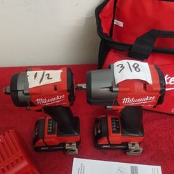 1/2&3/8 M18 MILWAUKEE FUEL Impact Wrech Kit Completo $445