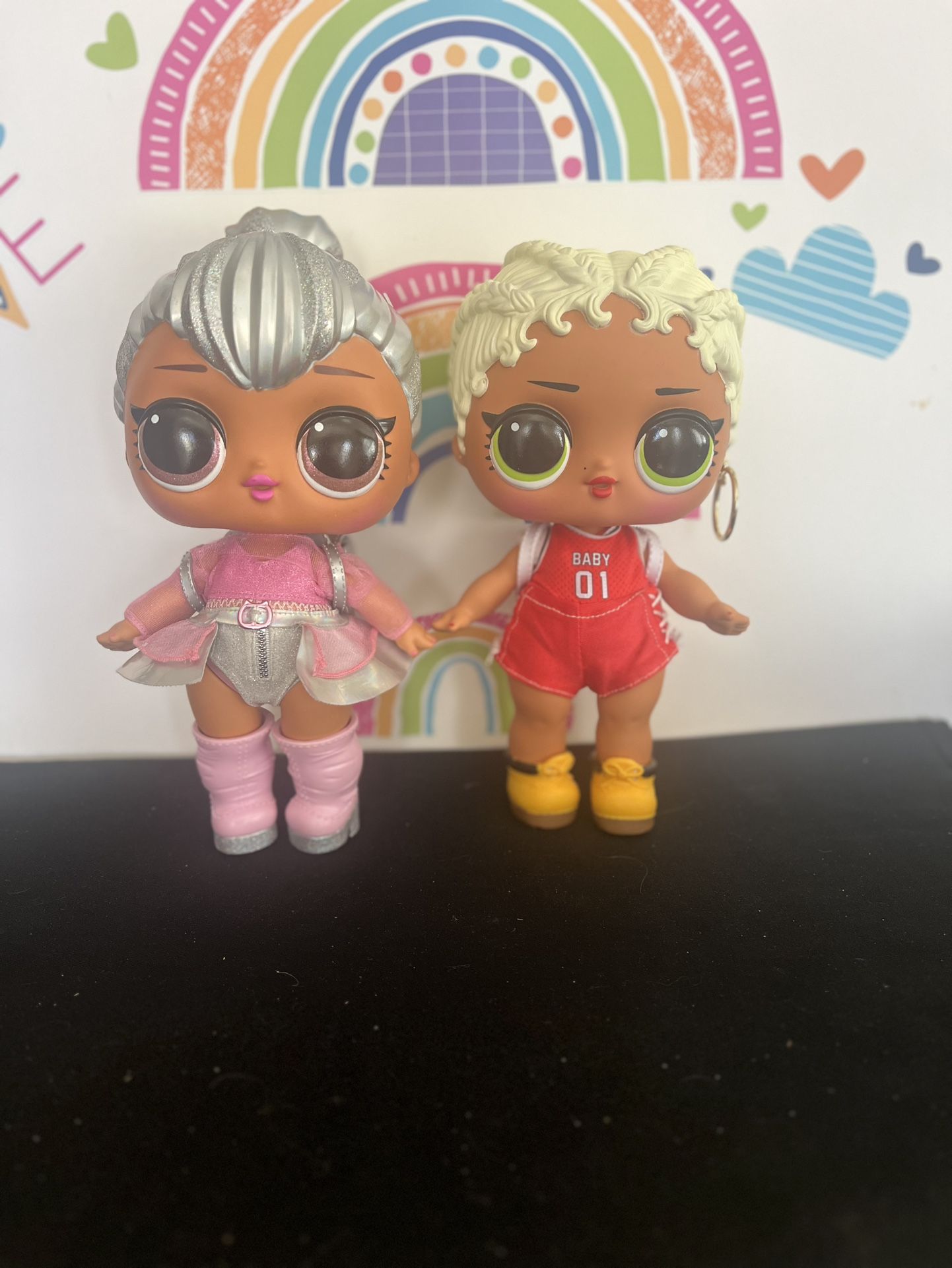 LARGE LOL DOLLS - 11 INCH - KITTY QUEEN AND BB DJ! BOTH HAVE BACKPACKS! SUPER CUTE