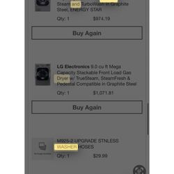 Washer And Dryer LE Mega Capacity 