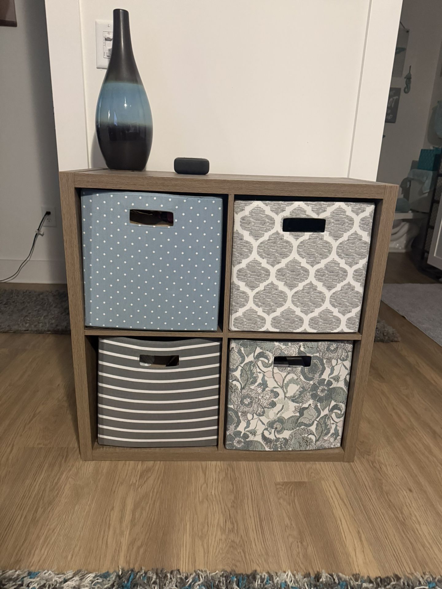 Gray Four Block Cube Storage Bookcase