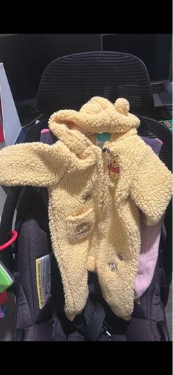 Winnie the pooh fluffy baby onesie