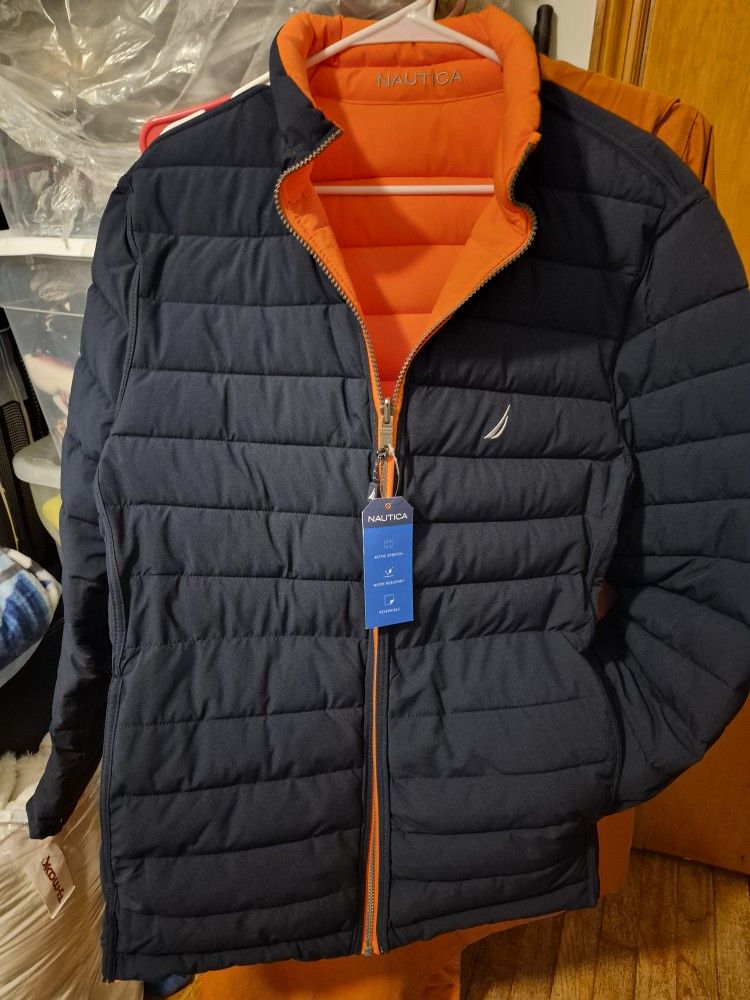 Nautical Men's Puffer Jacket Reversible Size XL