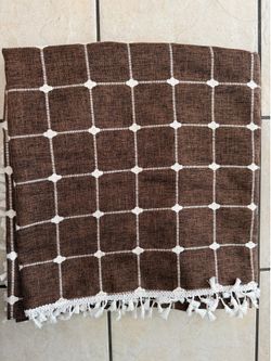 Brown curtain 70”x70”