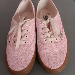 Women's Size 5.5, Van's Pink Sparkle Sneakers 