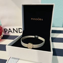 Authentic Pandora Reflexions Short Clasp Pavé Bracelet & Charm