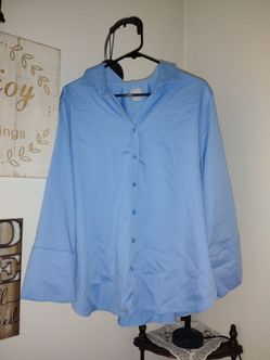 CHICO'S/Light Blue Button-Down Long Sleeve Shirt