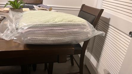 White Knit Throw Blanket in Packaging