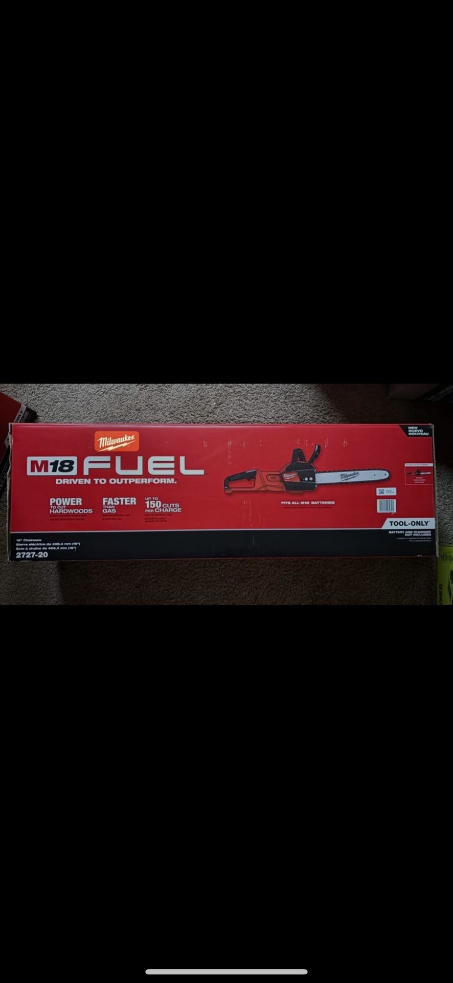 Milwaukee M18 FUEL 16 in. 18V Lithium-Ion Brushless Battery Chainsaw (Tool-Only)