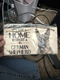 It's Not A Home Without  A German Shepherd Wooden Sign 5X10 Inch Decoration Poster Sign for Home Kitchen Bathroom Farm Garden Garage Inspirational Qu