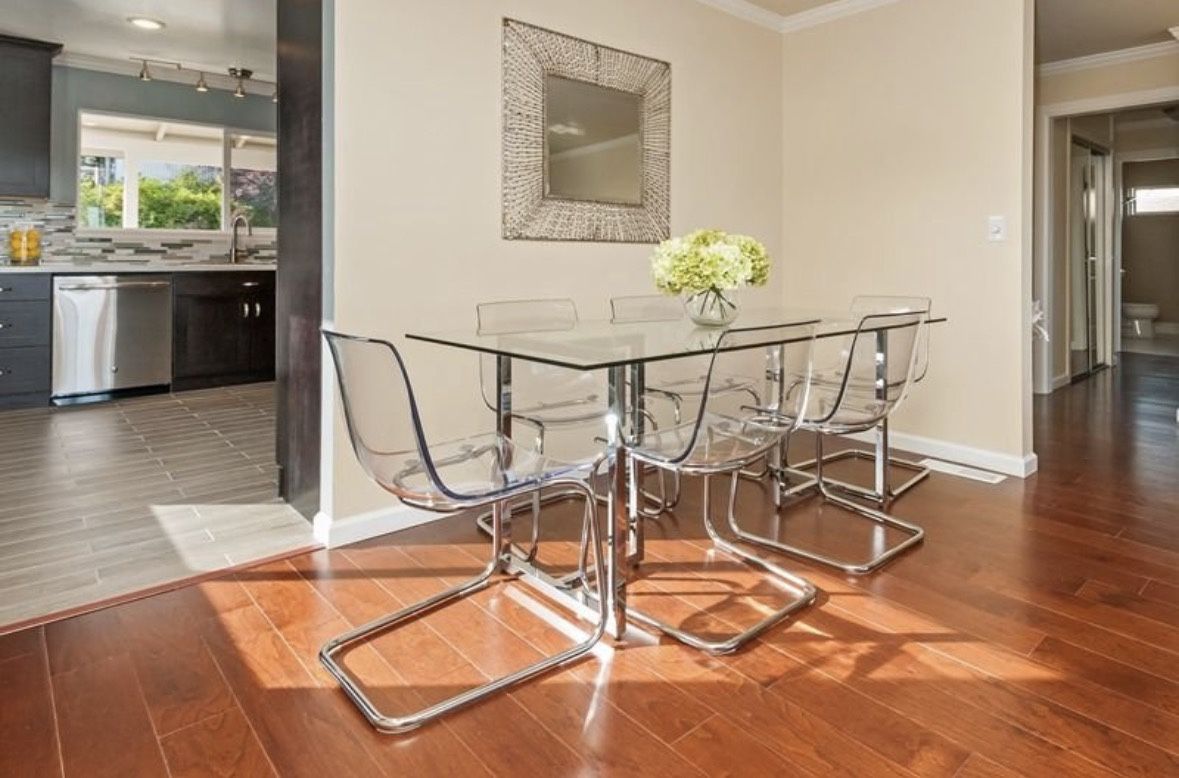 CB2 Silverado Glass Dining Table