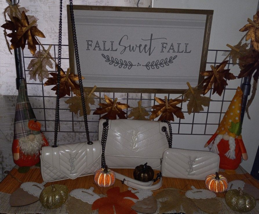 FIRM ‼️🍂🍁🍂🍁IN MERCED BEAUTIFUL 3 PIECE SET...CAN SELL SEPARATELY AS WELL PURSE WITH WALLET ....SMALL CROSSBODY