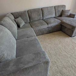 New Sleeper Sectional Couch With Storage And USB / Free Delivery 