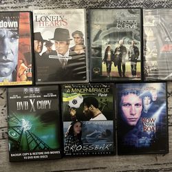 6 DVDs, 5 action / thriller movies and 1 DVD X copy disk 