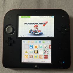Nintendo 2DS Red and Black with Mario Kart 7