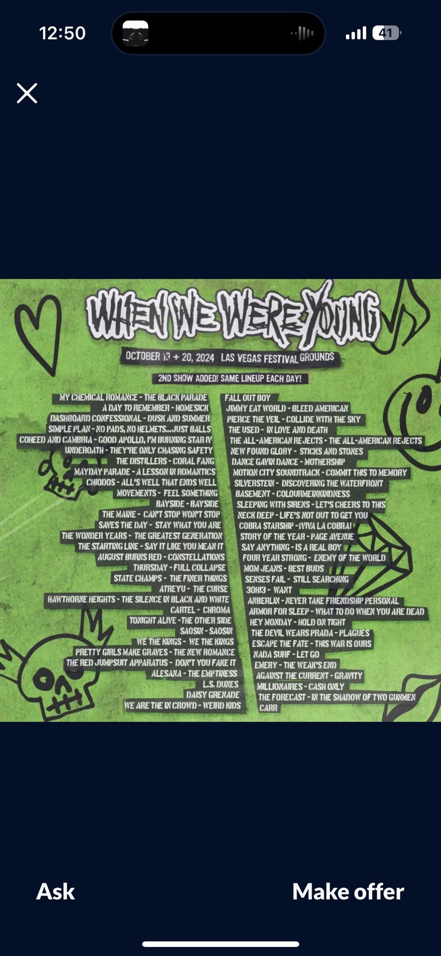 When We Were Young Ticket
