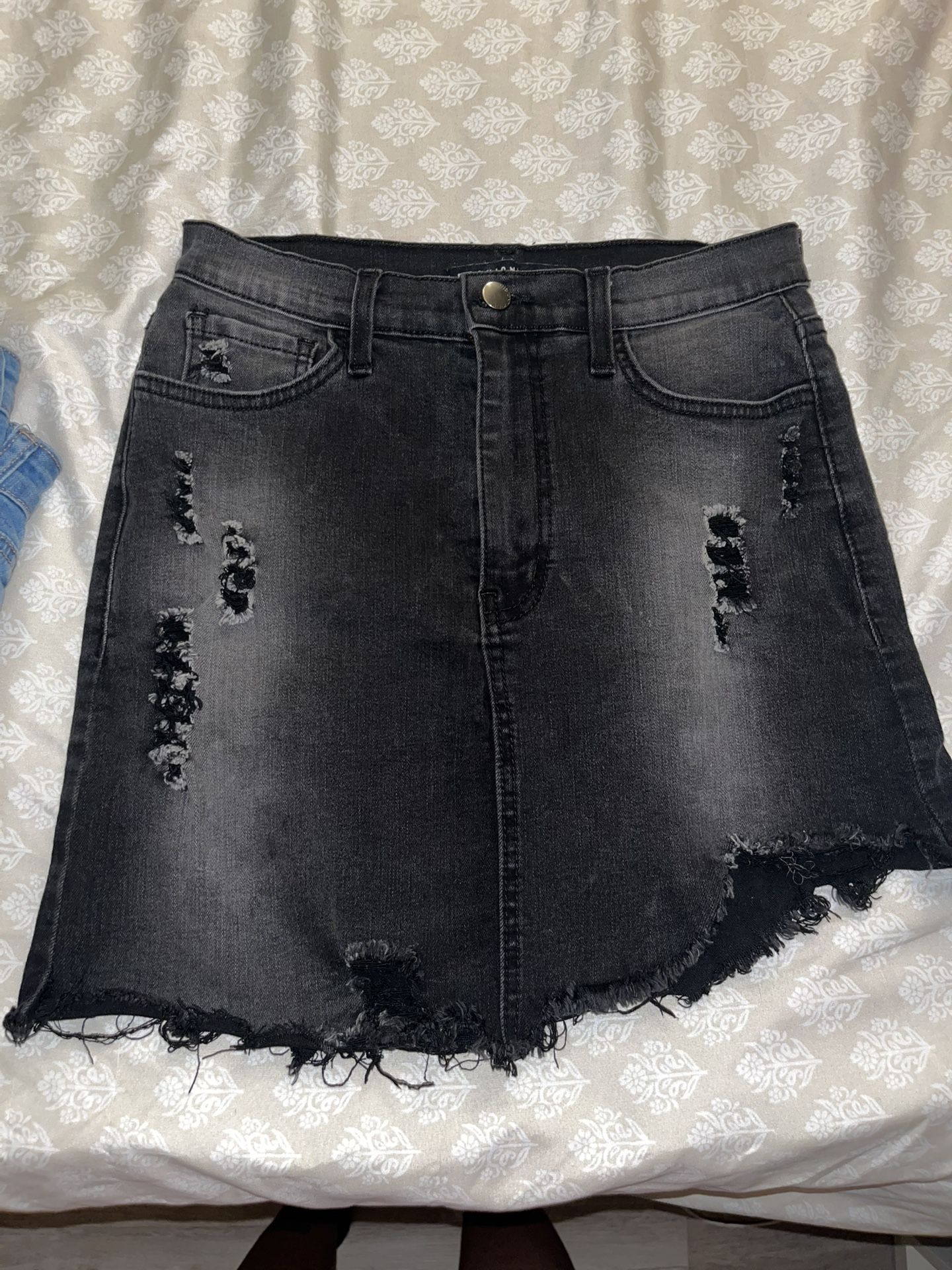 Black Denim Skirt