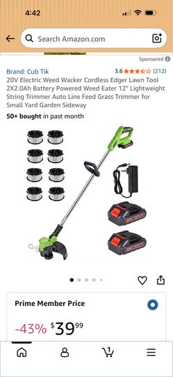 Cubtik 12”cordless string trimmer