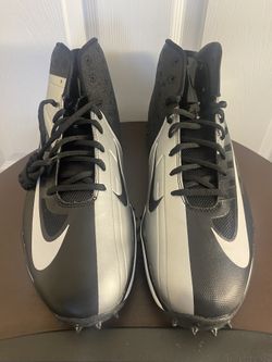 Nike Mens Football Cleats 14 Black Silver Shoe Lacrosse Vapor