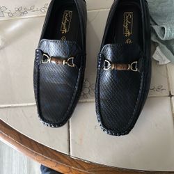 Size 9 Dress Shoes Snake Skin  Blue And Black 