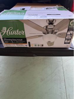 Hunter Channing Express 54” Brushed Nickel Ceiling Fan with Light & Remote