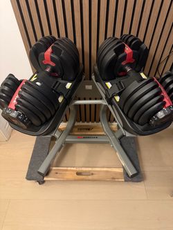 Bowflex dumbbells with original stand