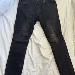 Like new Zara mens skinny jeans size 34  biker stretch denim