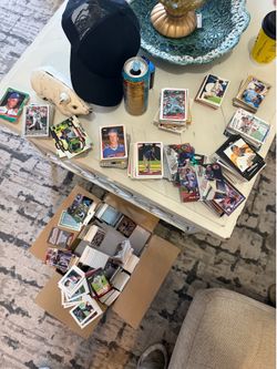 Box of baseball cards different brands different years 80s 90s