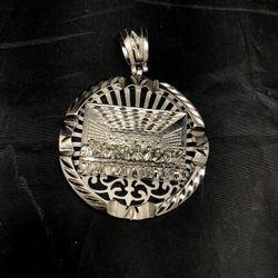 Silver plated last supper pendant
