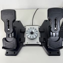 Logitech Flight Rudder Pedals USB Wired for PC/Windows Adjustable Tension Black