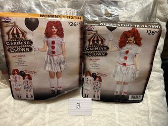 Girl Clown/ Halloween/ Woman 1X and Large 12-14