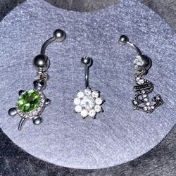 Belly Button Ring Set Of 3 