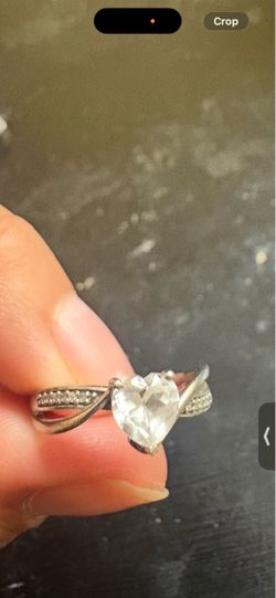 Silver diamond ring